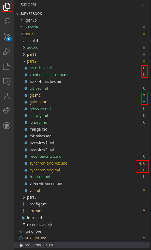 VSC: tracking changes