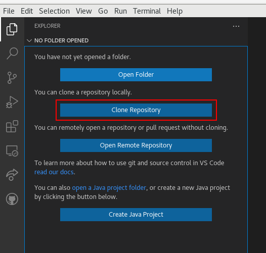 VSC: clone repo